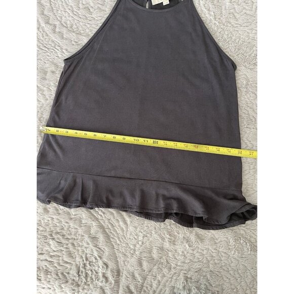 Loft Blue Spaghetti Halter Top with Ruffle Accents Women's Size M - Picture 4 of 8